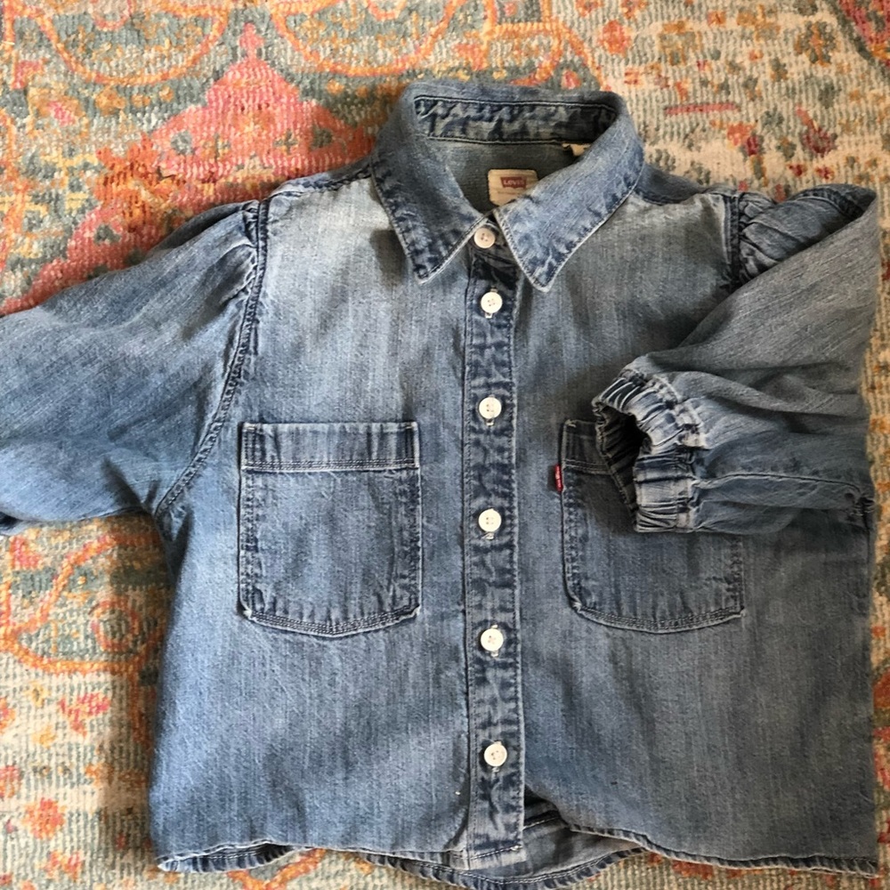 Levi-puffed sleeve button up